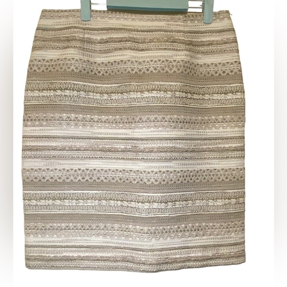 WORTH New York Natural Stripe Jacquard Slim Skirt size 12 - Picture 1 of 9